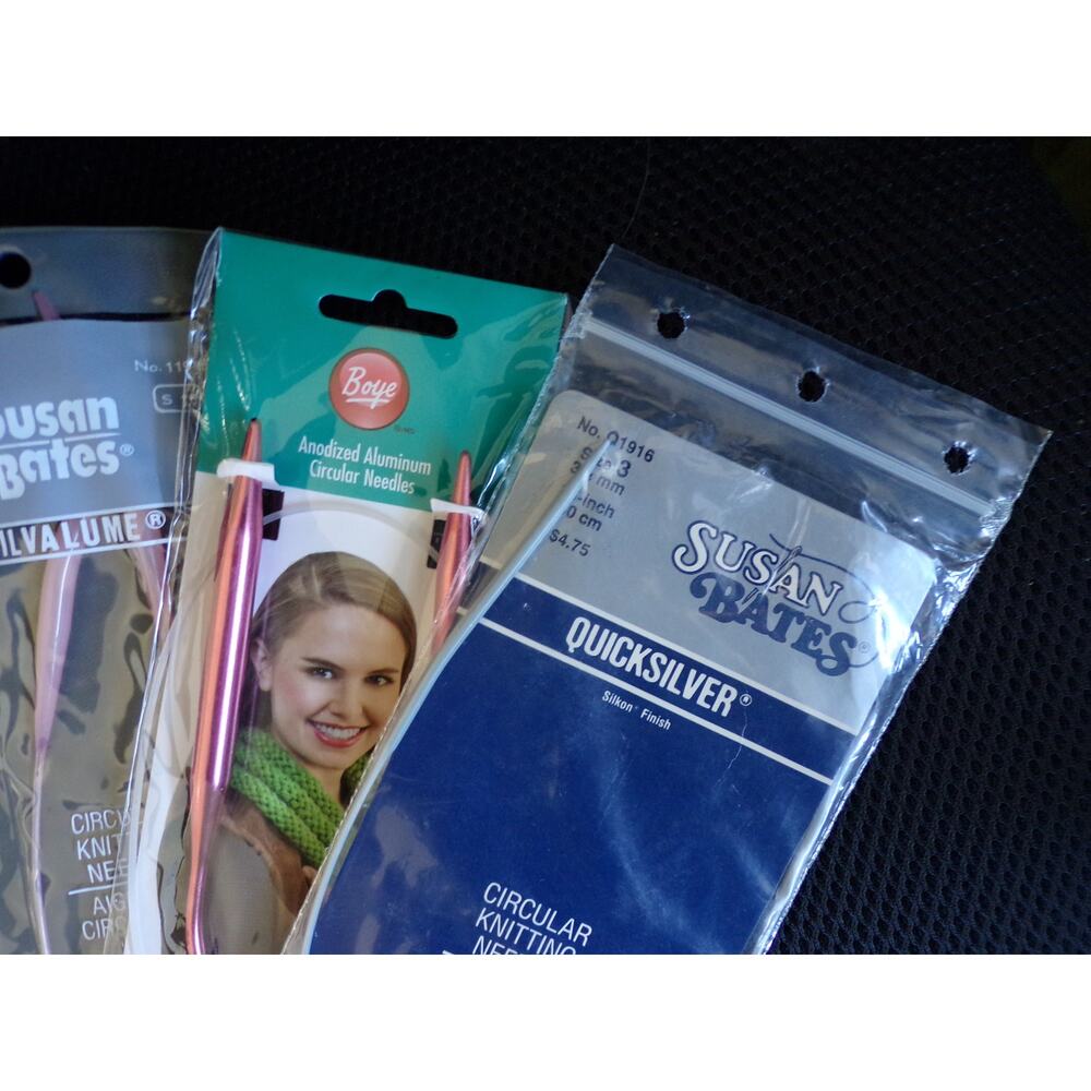 Vintage Circular Knitting Needle Lot of 4 Susan Bates Boye #3 #10.5 #13 #15 - Picture 3 of 5